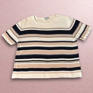 Forever Creative Cotton Striped Shirt Vintage Made in the USA Soft Neutral Women